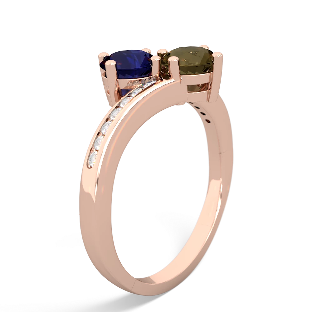 Sapphire Channel Set Two Stone 14K Rose Gold ring R5303