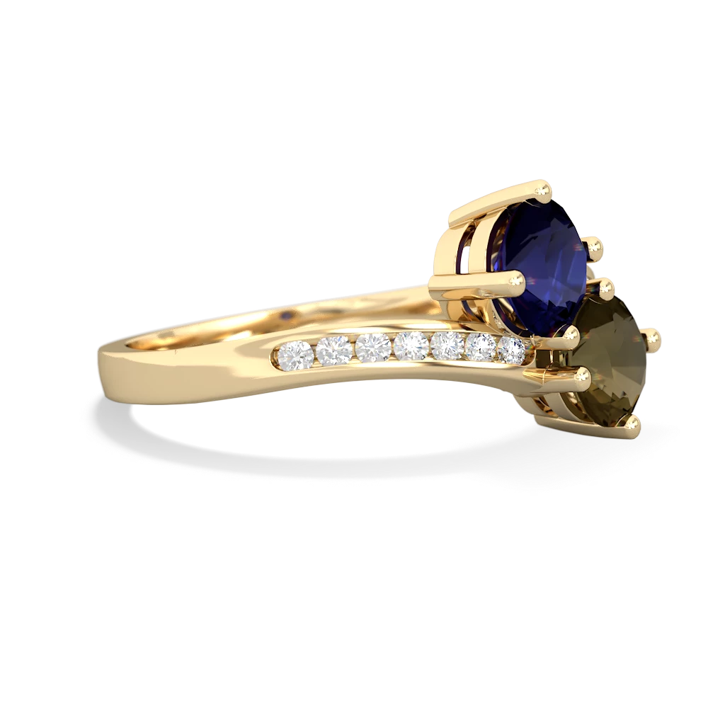 Sapphire Channel Set Two Stone 14K Yellow Gold ring R5303