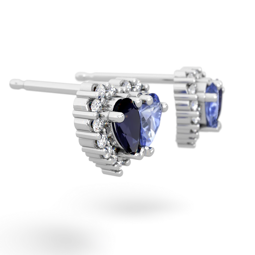 Sapphire Halo 14K White Gold earrings E7008