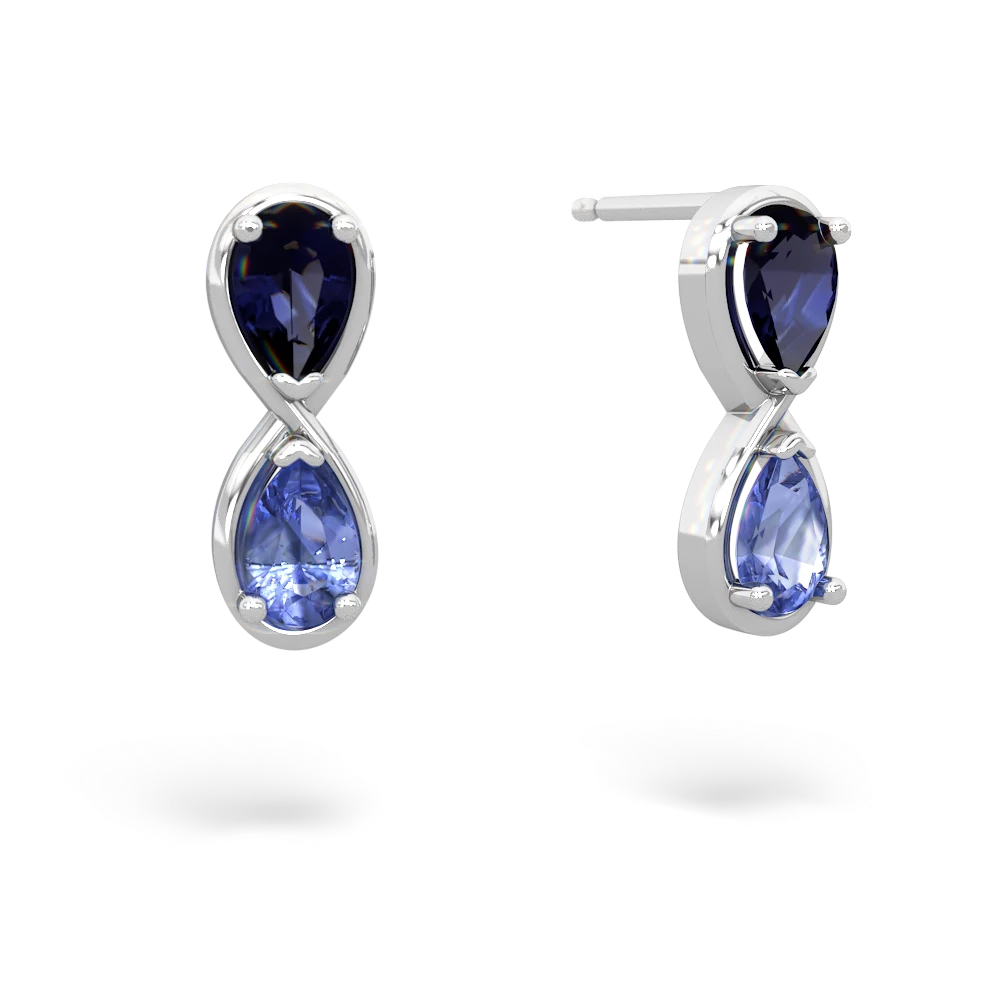 Sapphire Infinity 14K White Gold earrings E5050