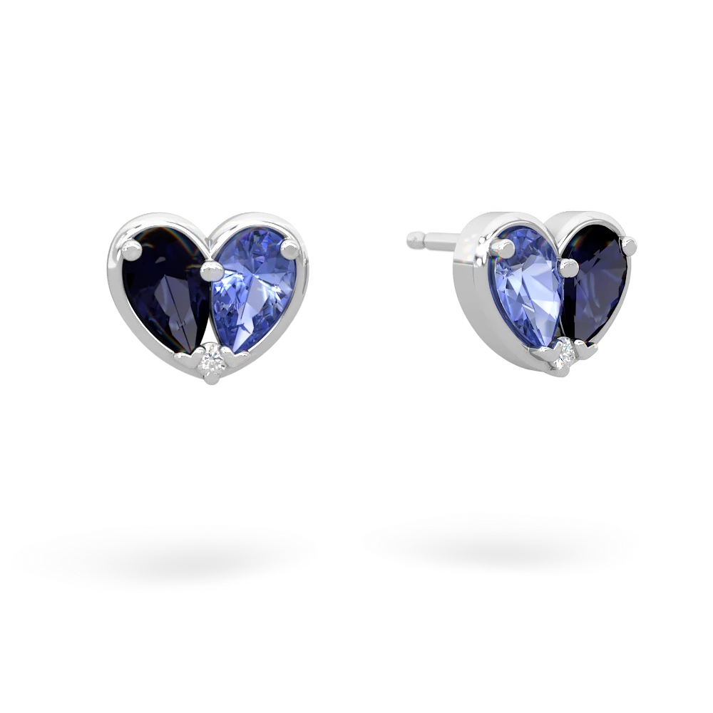 Sapphire 'Our Heart' 14K White Gold earrings E5072