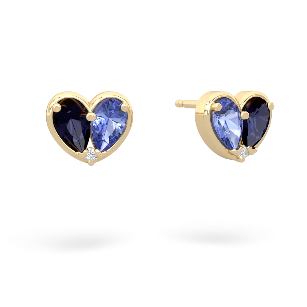 Sapphire 'Our Heart' 14K Yellow Gold earrings E5072