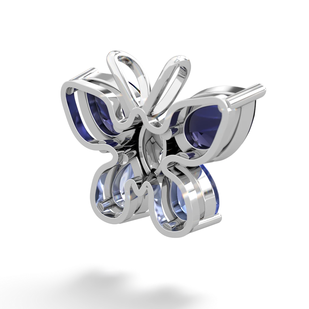 Sapphire Butterfly 14K White Gold pendant P2215