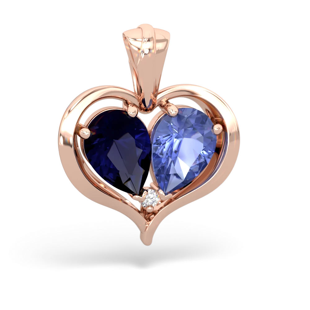 Sapphire Two Become One 14K Rose Gold pendant P5330