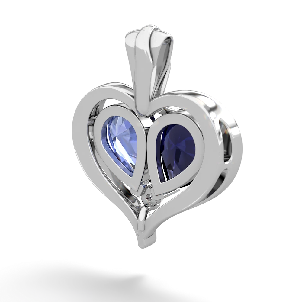 Sapphire Two Become One 14K White Gold pendant P5330