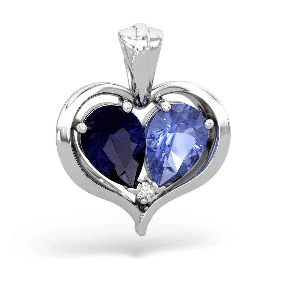 Sapphire Two Become One 14K White Gold pendant P5330