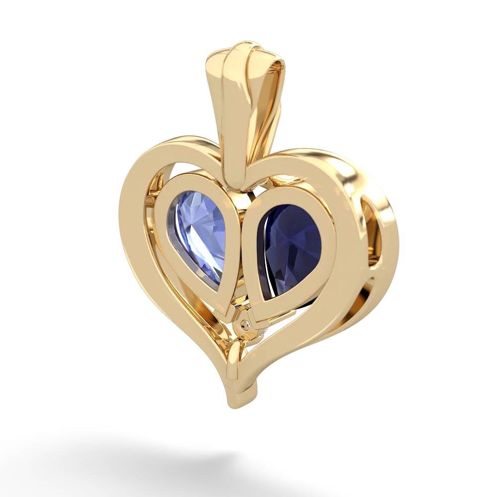 Sapphire Two Become One 14K Yellow Gold pendant P5330