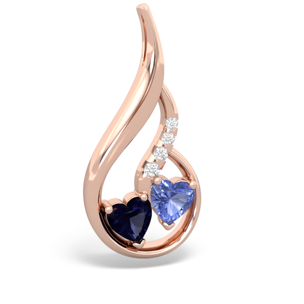 Sapphire Keepsake Curves 14K Rose Gold pendant P5450