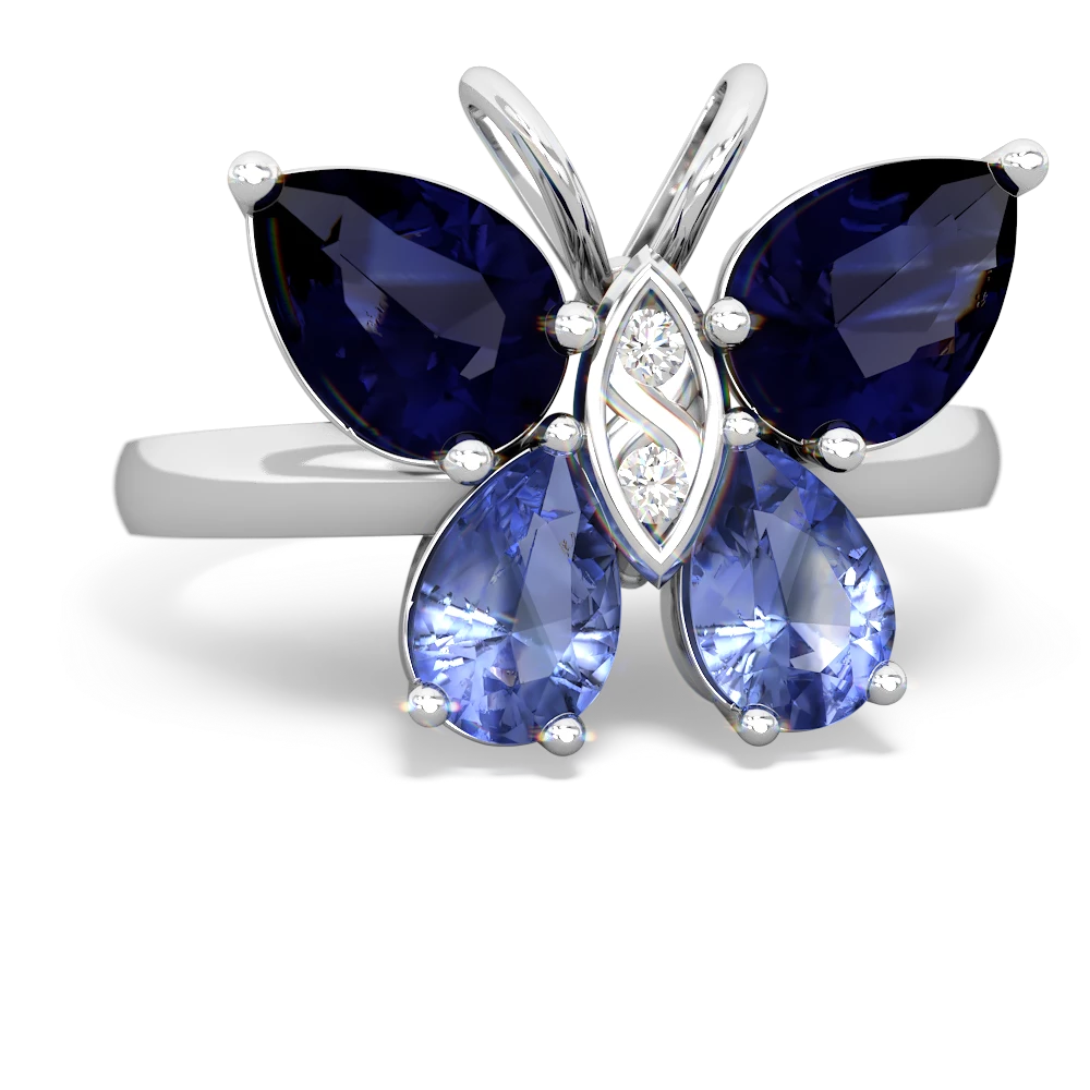 Sapphire Butterfly 14K White Gold ring R2215