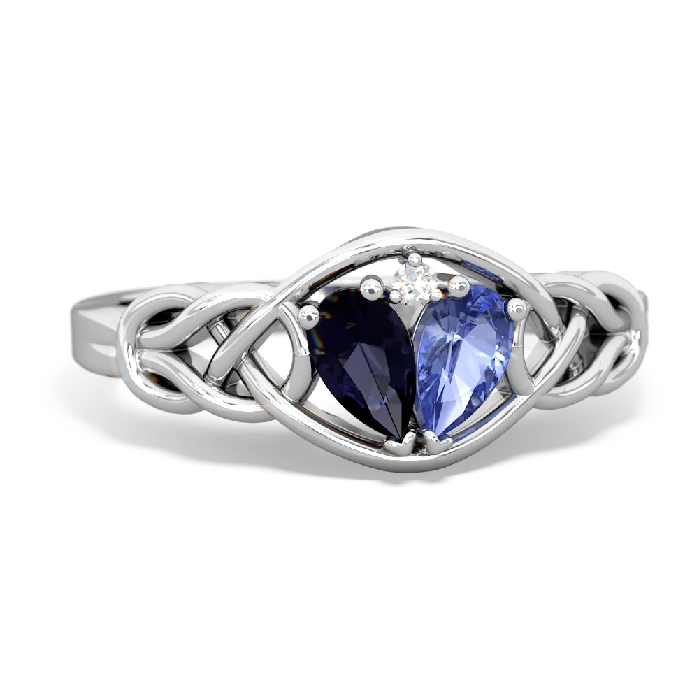 Sapphire Celtic Love Knot 14K White Gold ring R5420