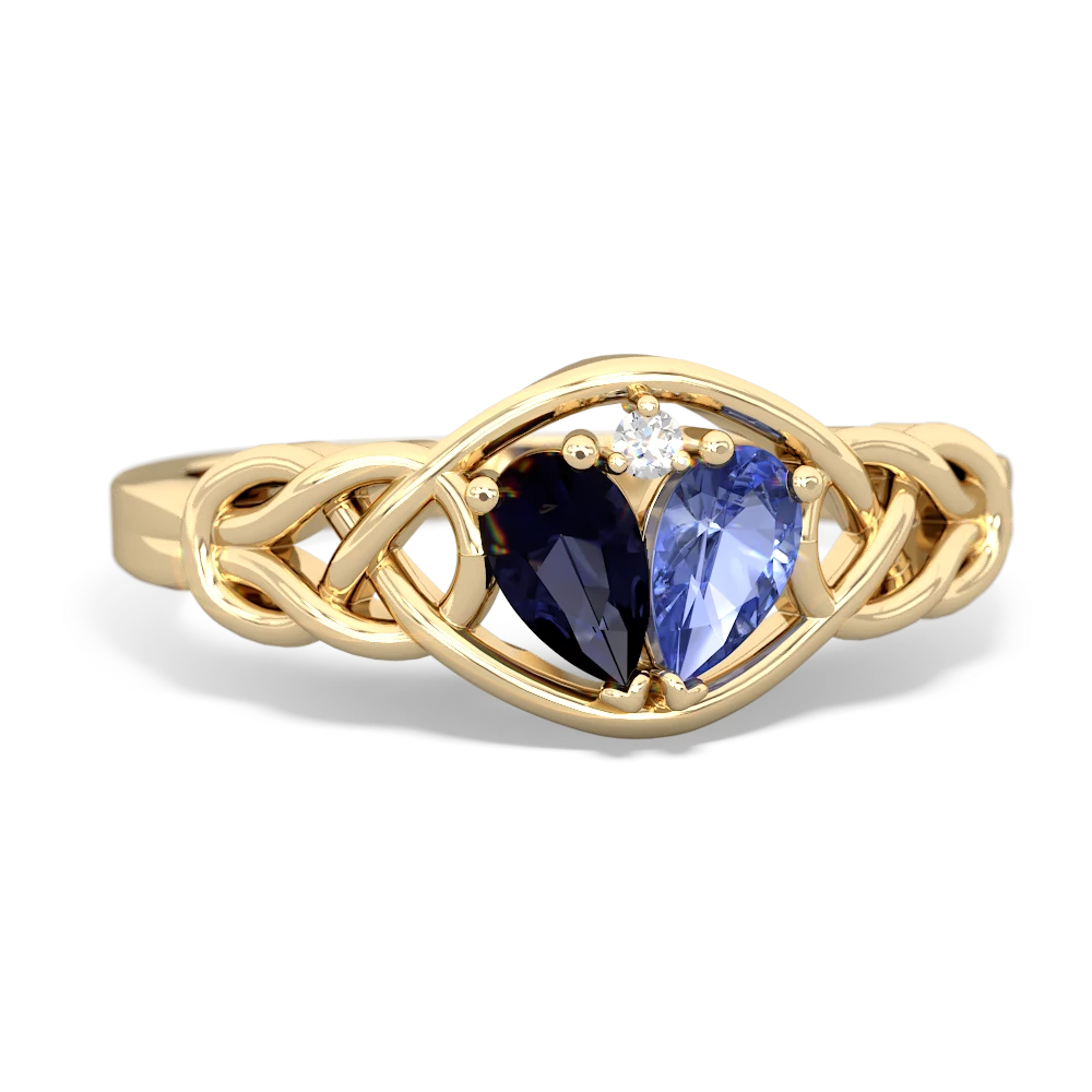 Sapphire Celtic Love Knot 14K Yellow Gold ring R5420