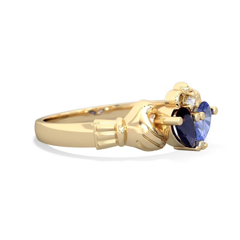 Sapphire 'Our Heart' Claddagh 14K Yellow Gold ring R2388