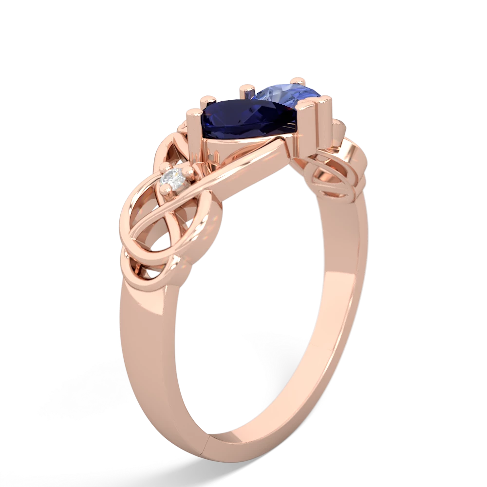 Sapphire 'One Heart' Celtic Knot Claddagh 14K Rose Gold ring R5322