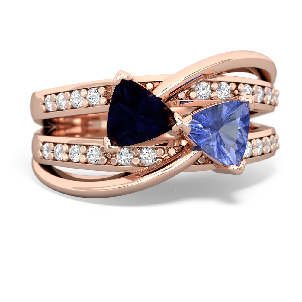 Sapphire Bowtie 14K Rose Gold ring R2360