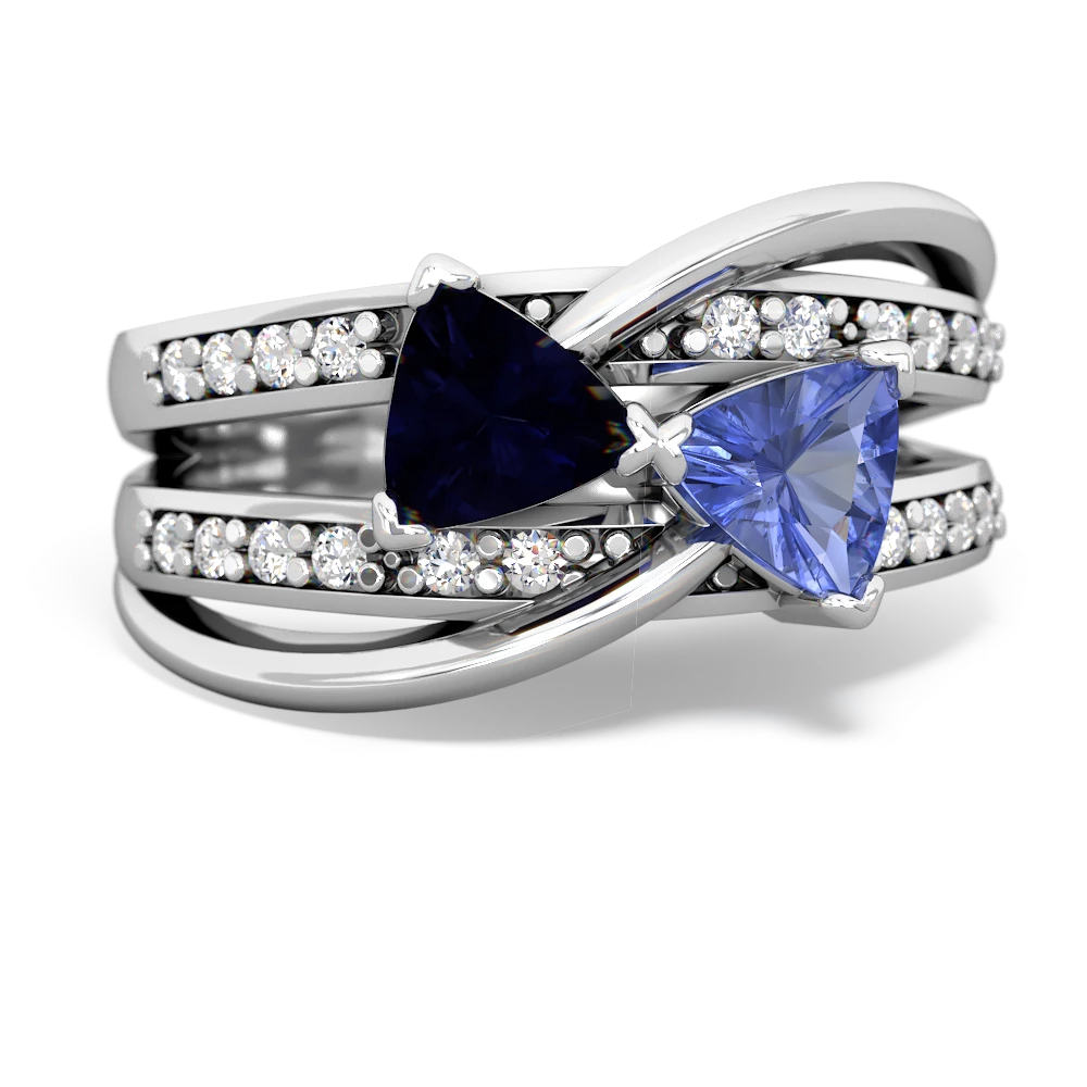 Sapphire Bowtie 14K White Gold ring R2360