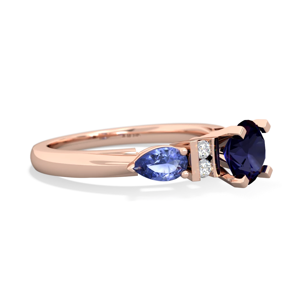 Sapphire 6Mm Round Eternal Embrace Engagement 14K Rose Gold ring R2005