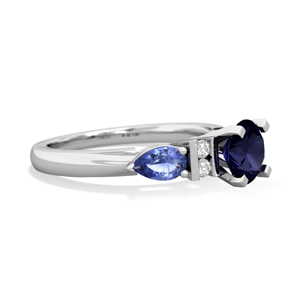 Sapphire 6Mm Round Eternal Embrace Engagement 14K White Gold ring R2005