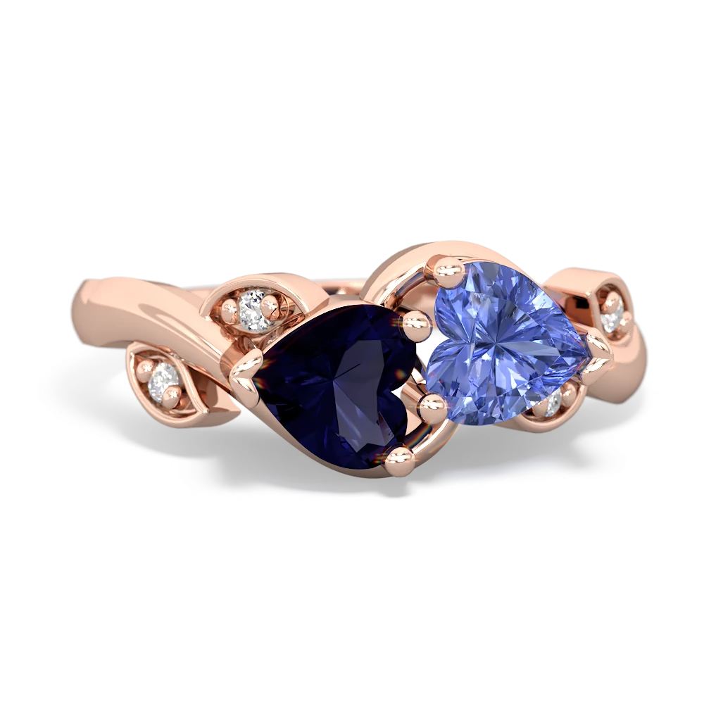 Sapphire Floral Elegance 14K Rose Gold ring R5790