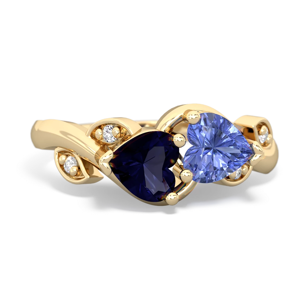 Sapphire Floral Elegance 14K Yellow Gold ring R5790