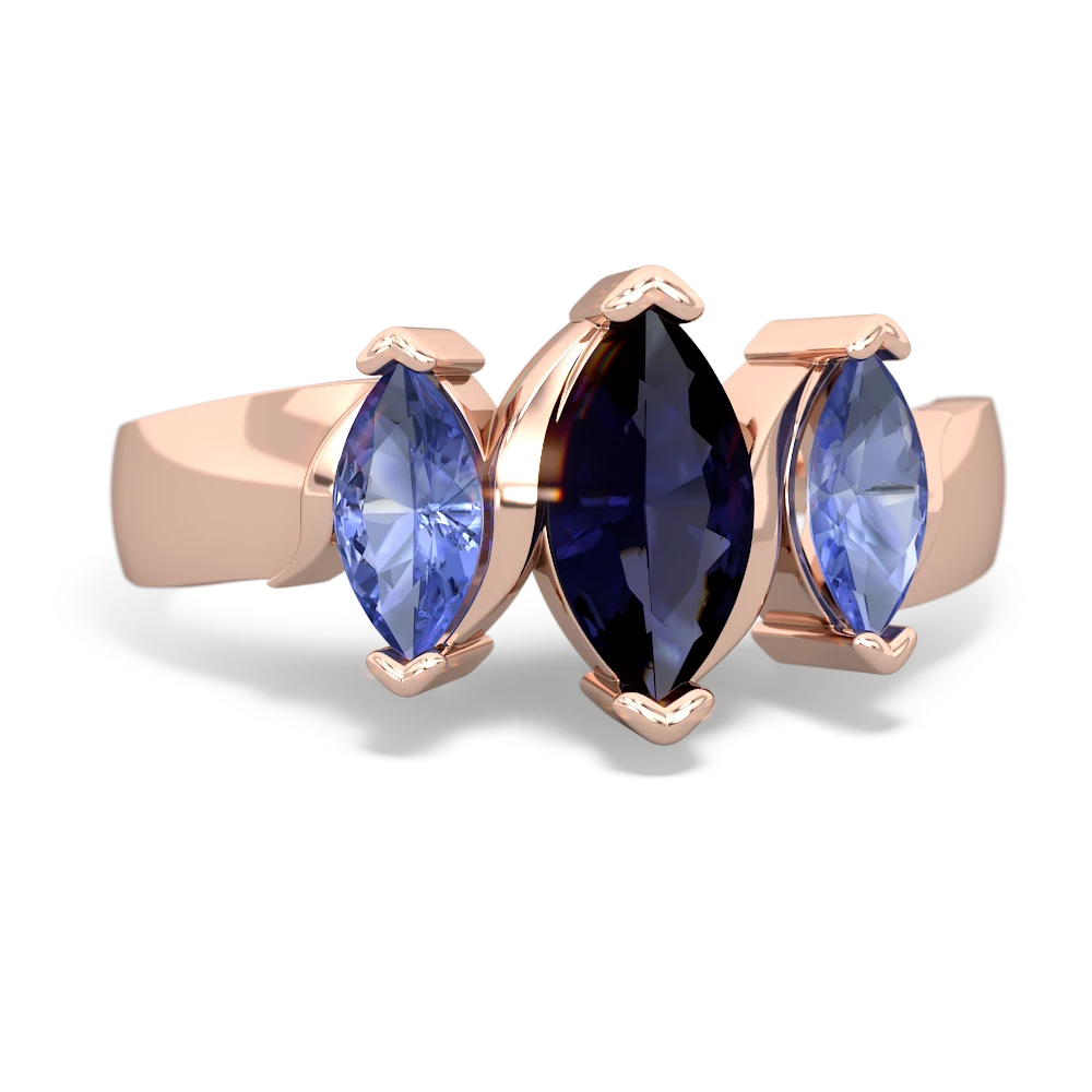 Sapphire Three Peeks 14K Rose Gold ring R2433