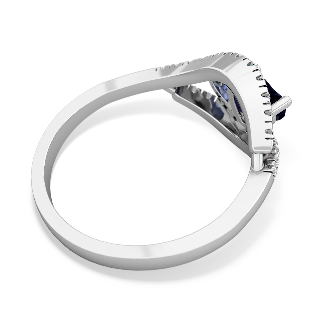 Sapphire Mother And Child 14K White Gold ring R3010