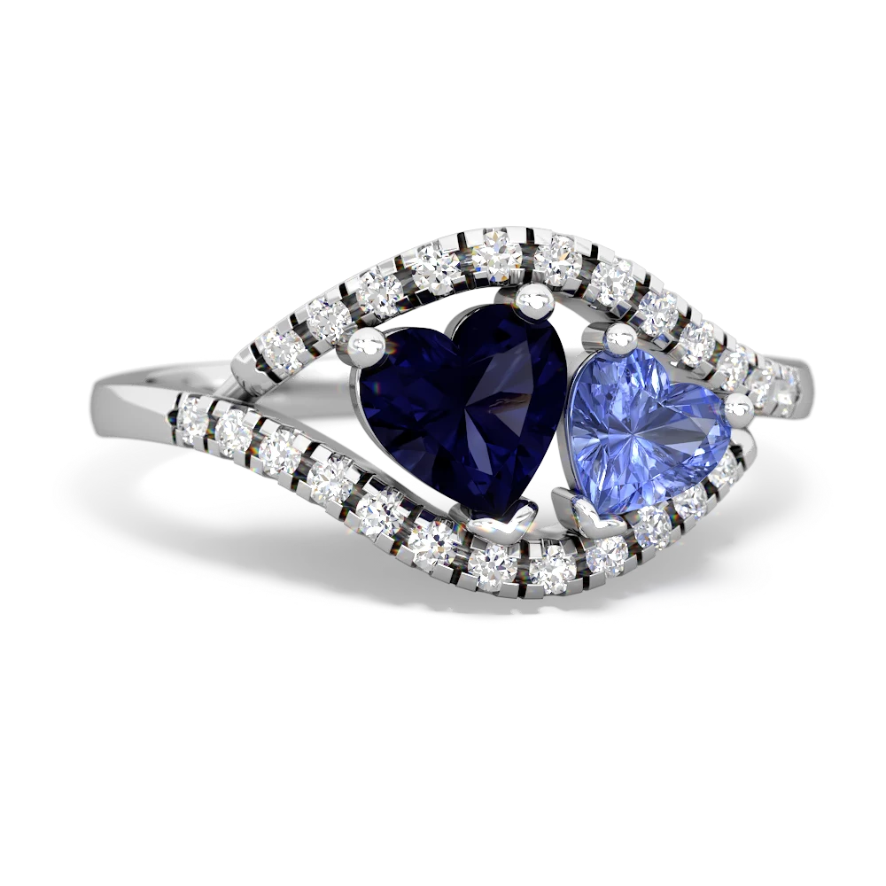 Sapphire Mother And Child 14K White Gold ring R3010