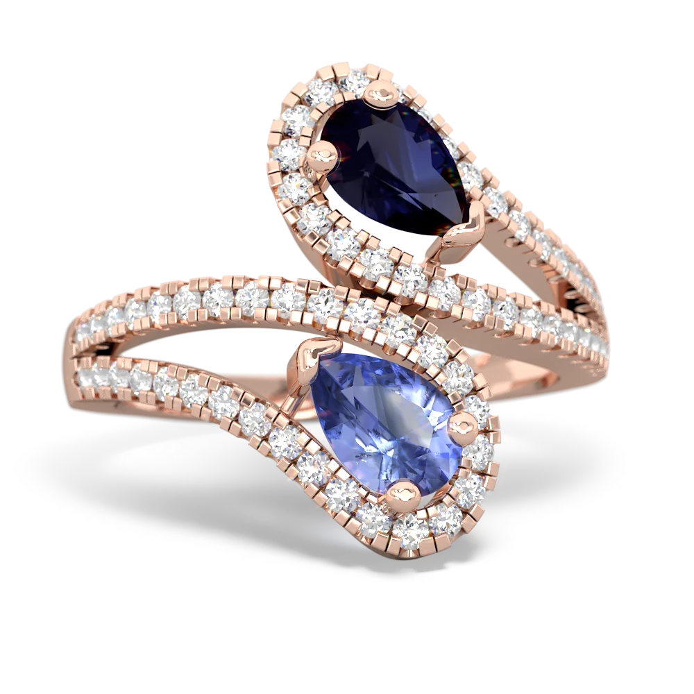 Sapphire Diamond Dazzler 14K Rose Gold ring R3000