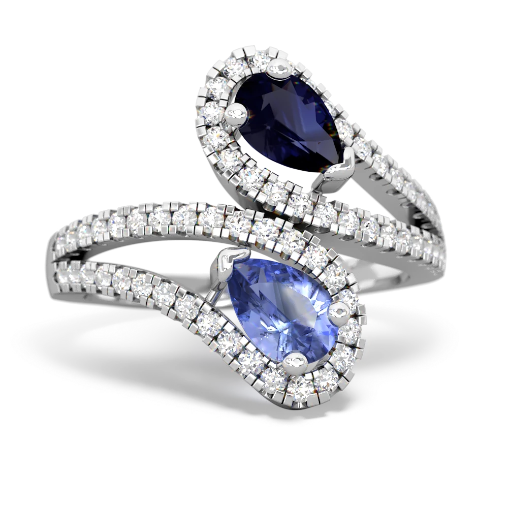 Sapphire Diamond Dazzler 14K White Gold ring R3000