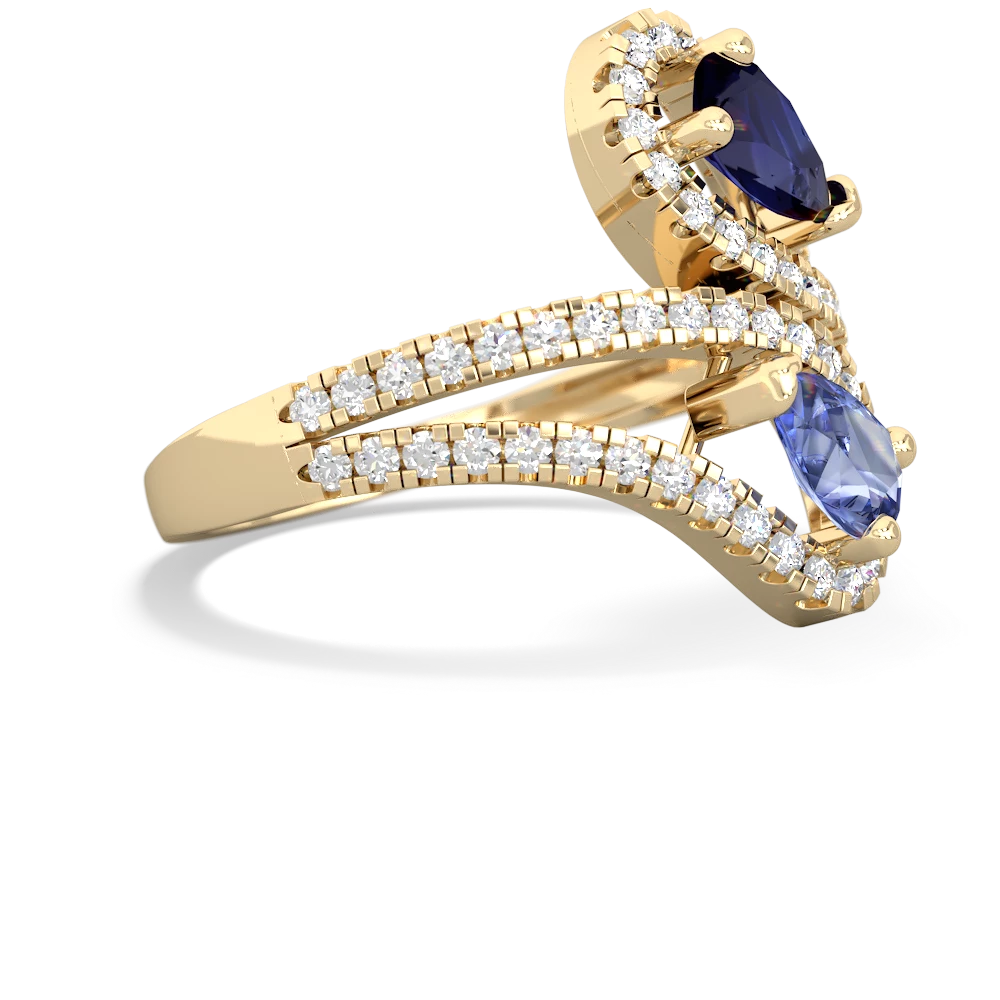 Sapphire Diamond Dazzler 14K Yellow Gold ring R3000