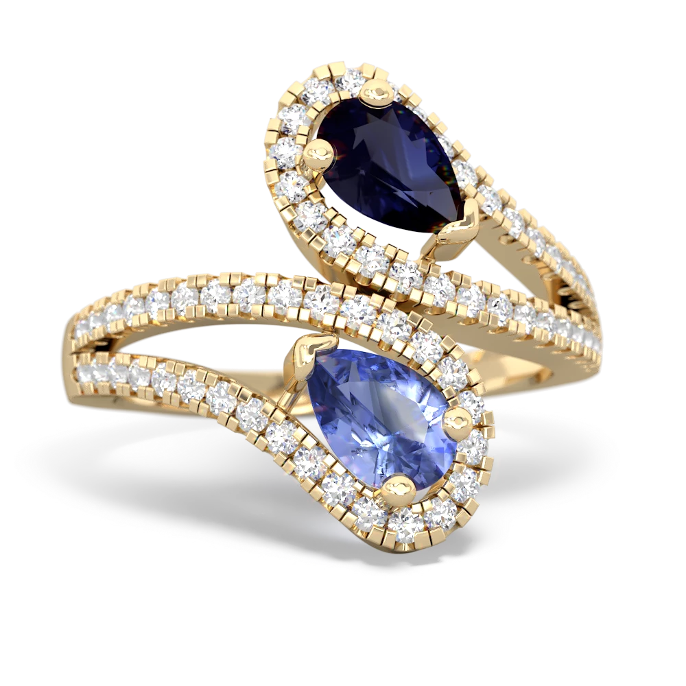 Sapphire Diamond Dazzler 14K Yellow Gold ring R3000