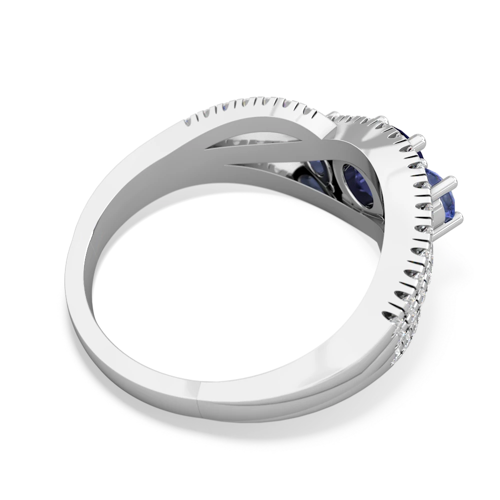 Sapphire Three Stone Aurora 14K White Gold ring R3080