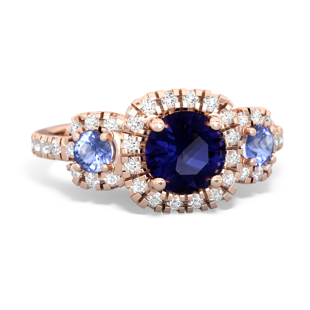 Sapphire Regal Halo 14K Rose Gold ring R5350