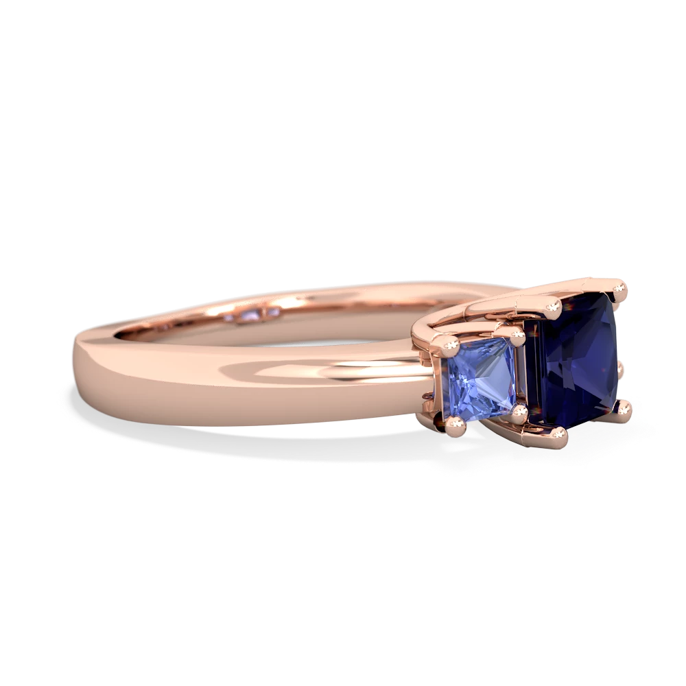 Sapphire Three Stone Trellis 14K Rose Gold ring R4015