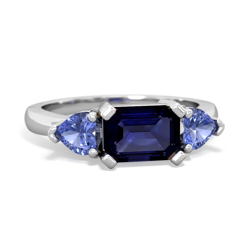 Sapphire Three Stone 14K White Gold ring R5235