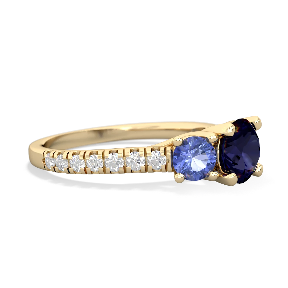 Sapphire Pave Trellis 14K Yellow Gold ring R5500