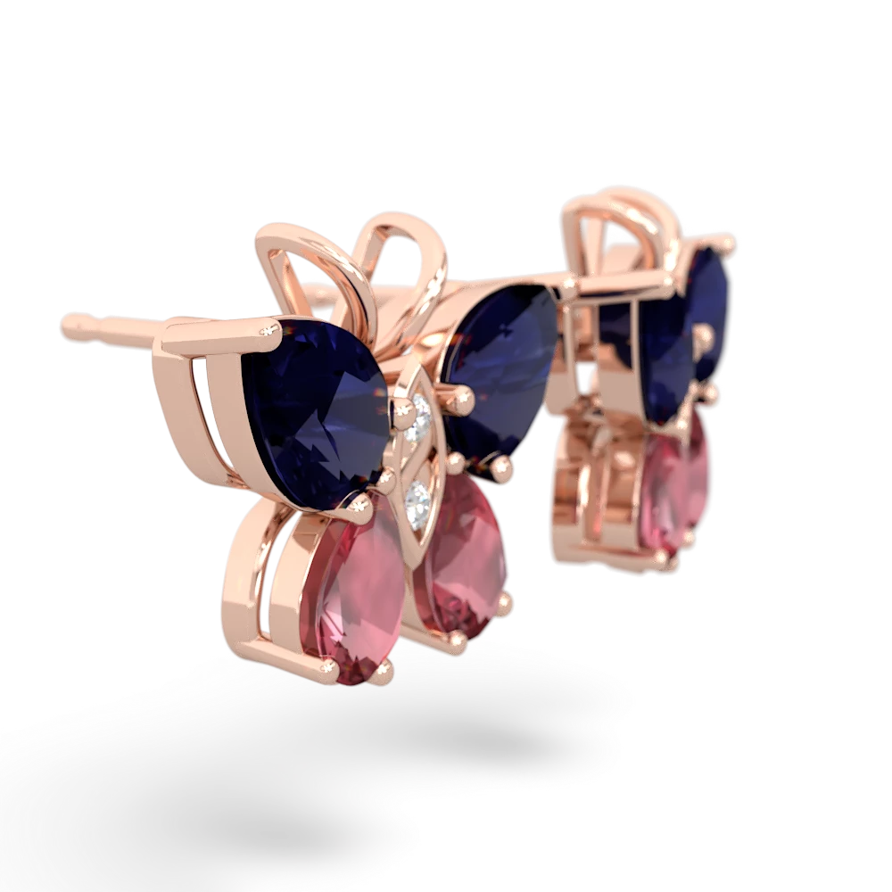 Sapphire Butterfly 14K Rose Gold earrings E2215