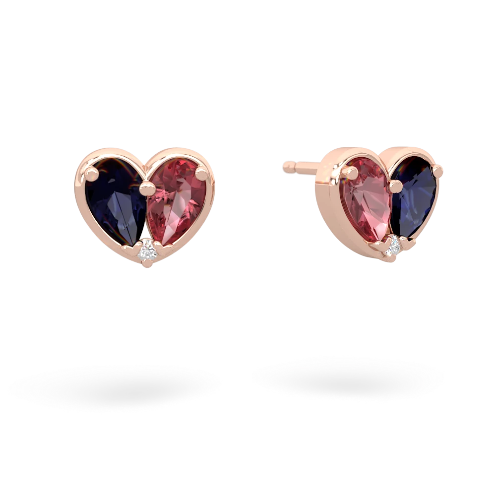 Sapphire 'Our Heart' 14K Rose Gold earrings E5072