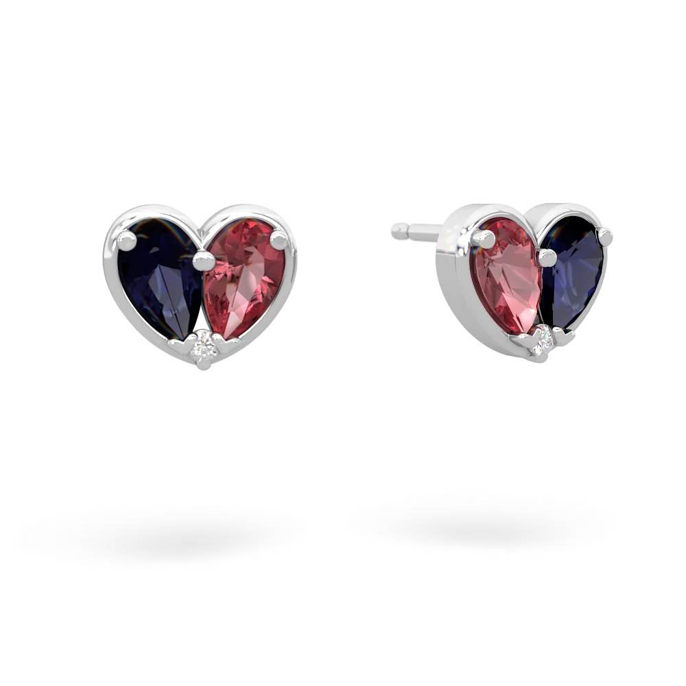 Sapphire 'Our Heart' 14K White Gold earrings E5072