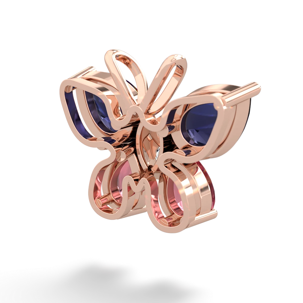 Sapphire Butterfly 14K Rose Gold pendant P2215