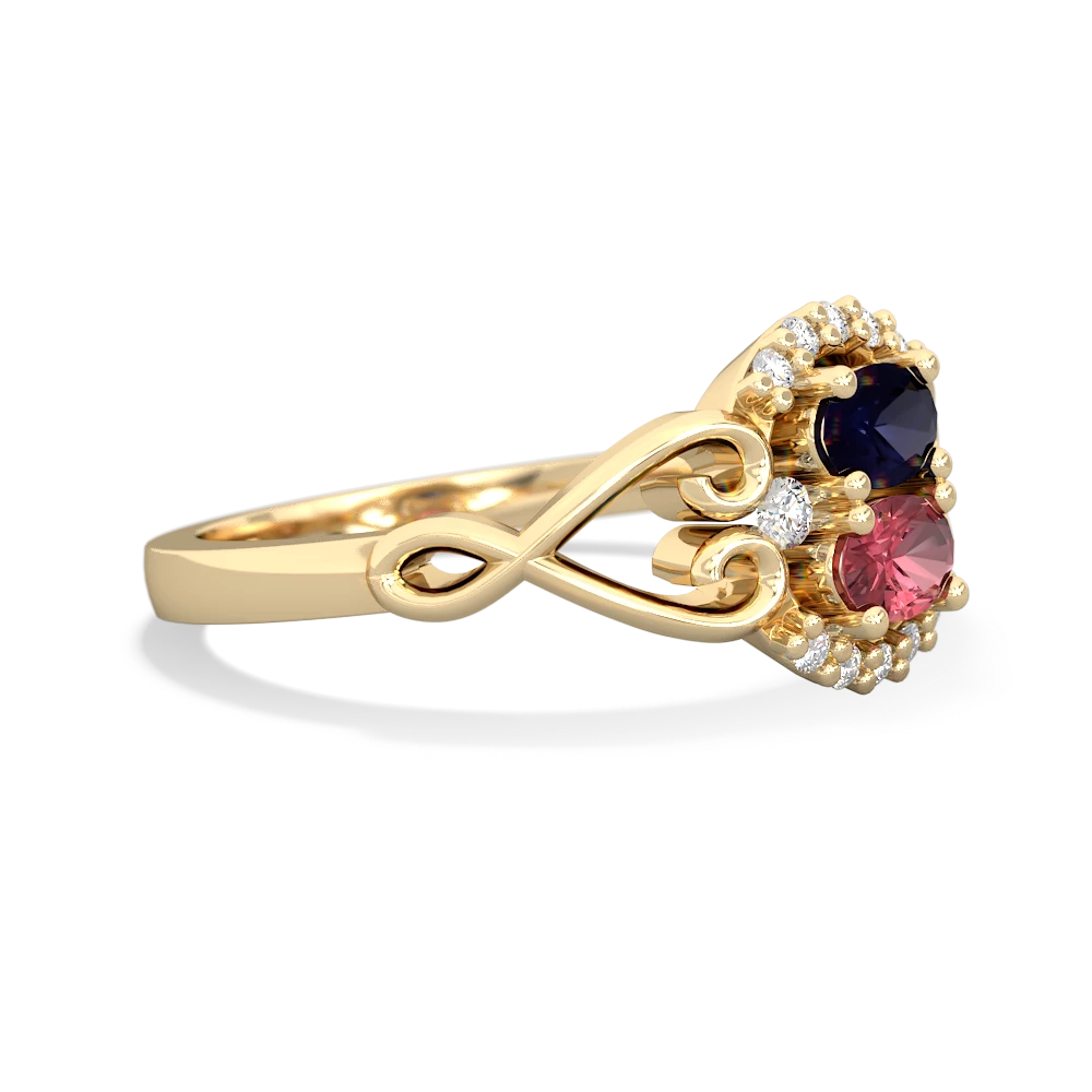 Sapphire Love Nest 14K Yellow Gold ring R5860