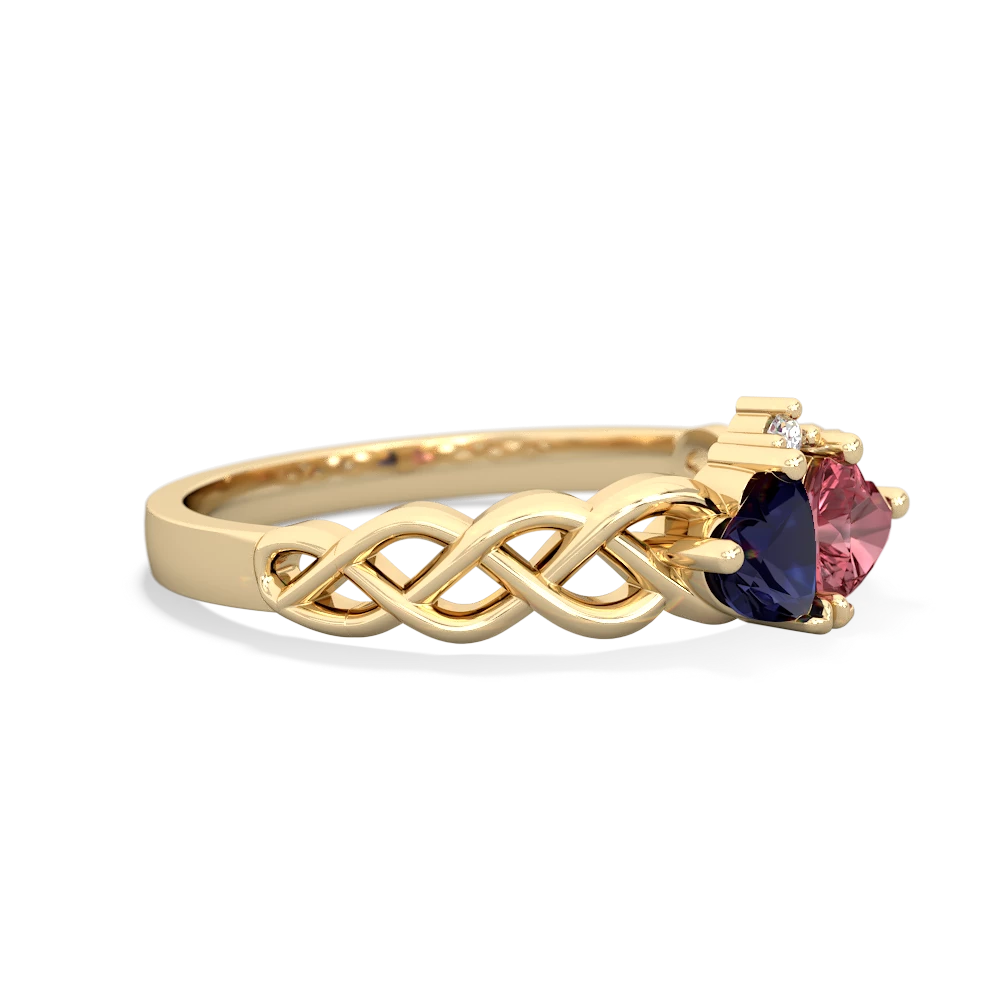 Sapphire Heart To Heart Braid 14K Yellow Gold ring R5870