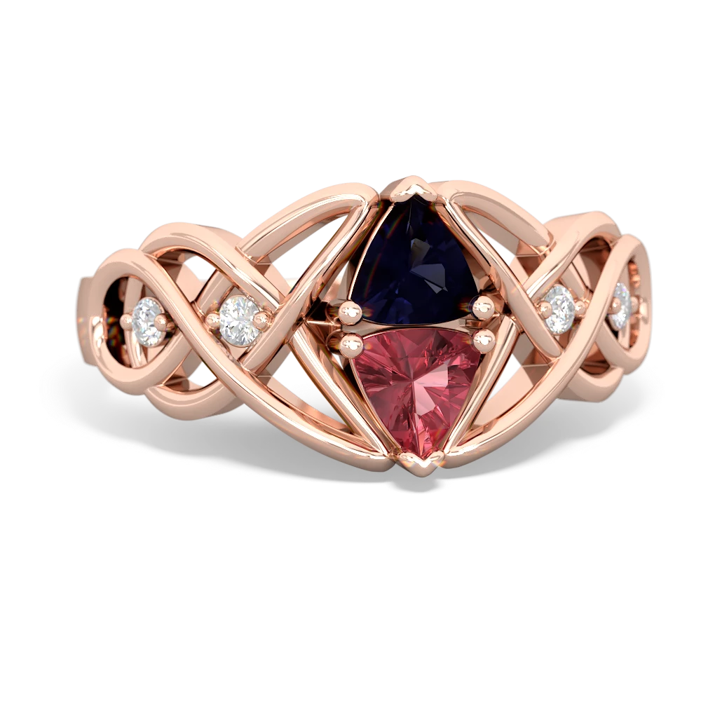 Sapphire Keepsake Celtic Knot 14K Rose Gold ring R5300