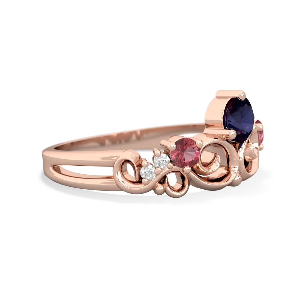 Sapphire Crown Keepsake 14K Rose Gold ring R5740