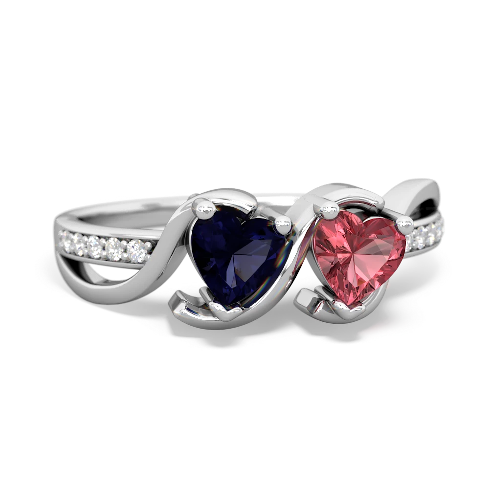 Sapphire Side By Side 14K White Gold ring R3090