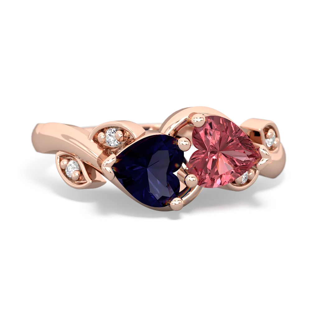 Sapphire Floral Elegance 14K Rose Gold ring R5790