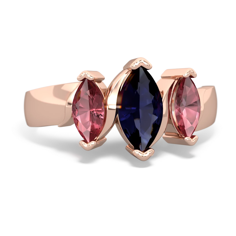 Sapphire Three Peeks 14K Rose Gold ring R2433