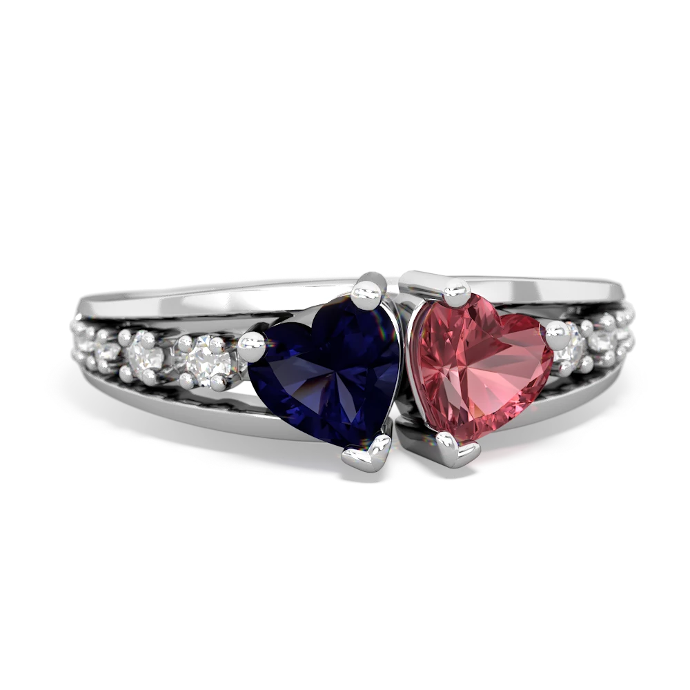 Sapphire Heart To Heart 14K White Gold ring R3342