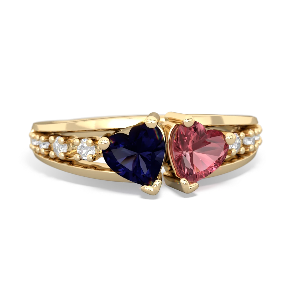 Sapphire Heart To Heart 14K Yellow Gold ring R3342