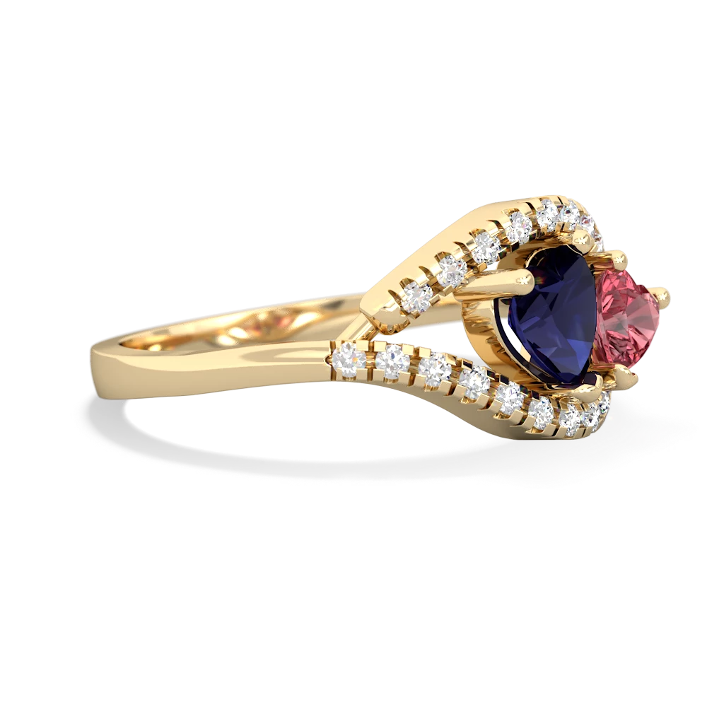 Sapphire Mother And Child 14K Yellow Gold ring R3010