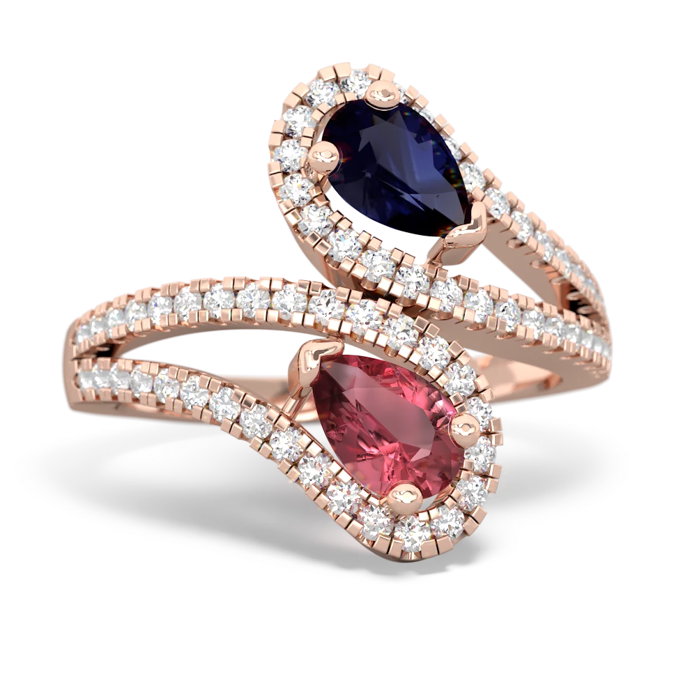 Sapphire Diamond Dazzler 14K Rose Gold ring R3000